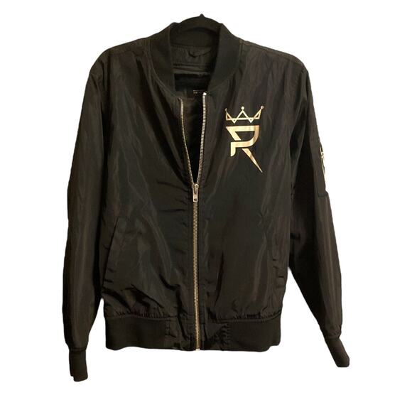 Prince Royce Alter Ego Tour Aviator Bomber Jacket Size XS Gold Logo “Roooyse” - Picture 4 of 16